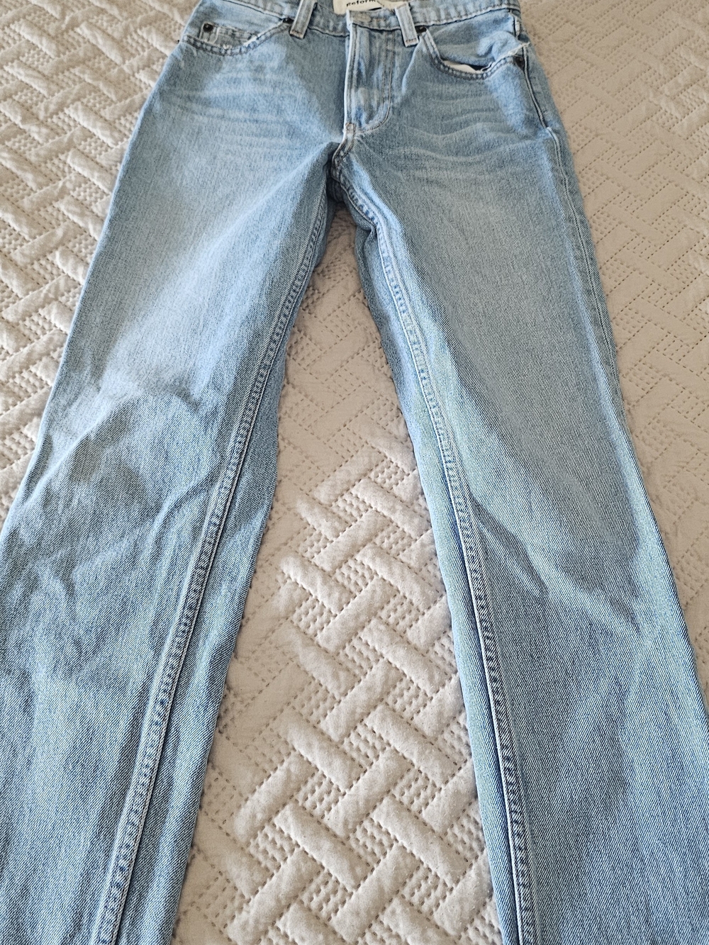 Reformation Light Blue Straight-Leg Jeans